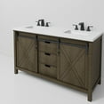 thumbnail image 6 of Marsyas 60 in W x 22 in D Rustic Brown Double Bath Vanity, Cultured Marble Countertop and Faucet Set, 6 of 8
