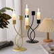 thumbnail image 1 of Centro de mesa para candelabros de hierro dorado – Candelabro curvado de 3 cabezas para una decoración romántica elegante de mesa, boda y hogar, negro moderno o dorado, 23x10x10cm, 1 of 6
