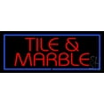 thumbnail image 1 of Tile and Marble LED Neon Sign 13" Tall x 32" Wide - inches Black Square Cut Acrylic Backing, with Dimmer - Premium built indoor Sign for Storefront, Store interior, Exhibition, Decor., 1 of 7
