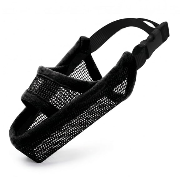 Nylon Dog Muzzle, Soft Air Mesh Breathable Guard, Allows Drinking, Anti-Biting Chewing Scavenging for Small Medium Large Dogs, Black, Size M