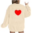 thumbnail image 2 of Jsaierl Sweatshirts à Manches Longues pour Femmes Saint-Valentin Mignons Cœur Graphique Tops Imprimé Lettre Pullovers Surdimensionnés Décontractés Col Rond Ample, 2 of 4