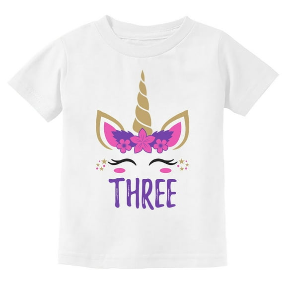 Tstars Girls 3rd Birthday Gift Unicorn Shirt Birthday Gift for 3 Year Old Birthday Gift for Girls Birthday Party B Day Toddler Kids T Shirt