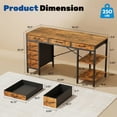 thumbnail image 5 of CONCETTA 55 inch Computer Desk with 6 Drawers & 2 Open Shelves, Modern Home Office Desk with Storage, Writing Study Desk for Bedroom, Workspace，Rust, 5 of 9
