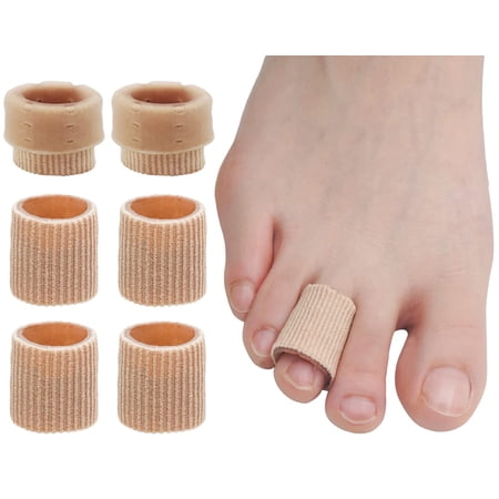 Breathable Fabric Soft Gel Toe Protectors, Gel Lined Toe - Finger Protectors for Prevent Corns Cushions, Blisters, Calluses