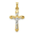 thumbnail image 1 of FB Jewels 14K Two Tone Gold INRI Hollow Crucifix Pendant, 1 of 1