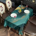 thumbnail image 2 of Teal and Gold Marble Flow Lines Pattern Rectangle Tablecloth 60"x102",Waterproof Polyester Rectangle Table Cloth, Wipeable Spillproof Polyester Tablecloth for Dining, Camping, Indoor and Outdoor, 2 of 6