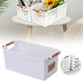 Clearance! Tanune Plastic Storage Basket Desktop Weave Basket with