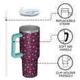 thumbnail image 4 of Purple Christmas Star Pattern Tumbler with Handle and Lid,40oz Double Wall Vacuum Insulated Tumbler,Cups Gift for Women and Men, 4 of 7