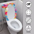 thumbnail image 3 of FORUDESIGNS Color Splash Print Toilet Lid Cover and Toilet Tank Lid Cover 2 Pack Replacement Toilet Protector Covers with Elastic Bottom for Bathroom Decoration Accessories, 3 of 8