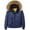 Blue, variant on Mens Coats Man Jacket Hooded Long Sleeved Zipper Pocket Outerwear Solid Color Thick Jacket Loose Fit Travel Tops Army Green
