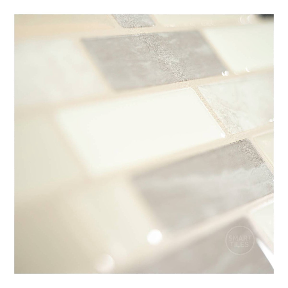 4pk Peel and Stick 3D Backsplash: Washable Vinyl Tile Paper, Classic Beige Pattern, 2.3 Sq Ft Coverage