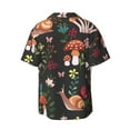 thumbnail image 2 of Xecao offers the Mushroom With Snails for Men's Casual Short-sleeved Shirt, a button-up collared shirt with a pocket, perfect for beach vacations and yacht travel in the XX-Large size., 2 of 7