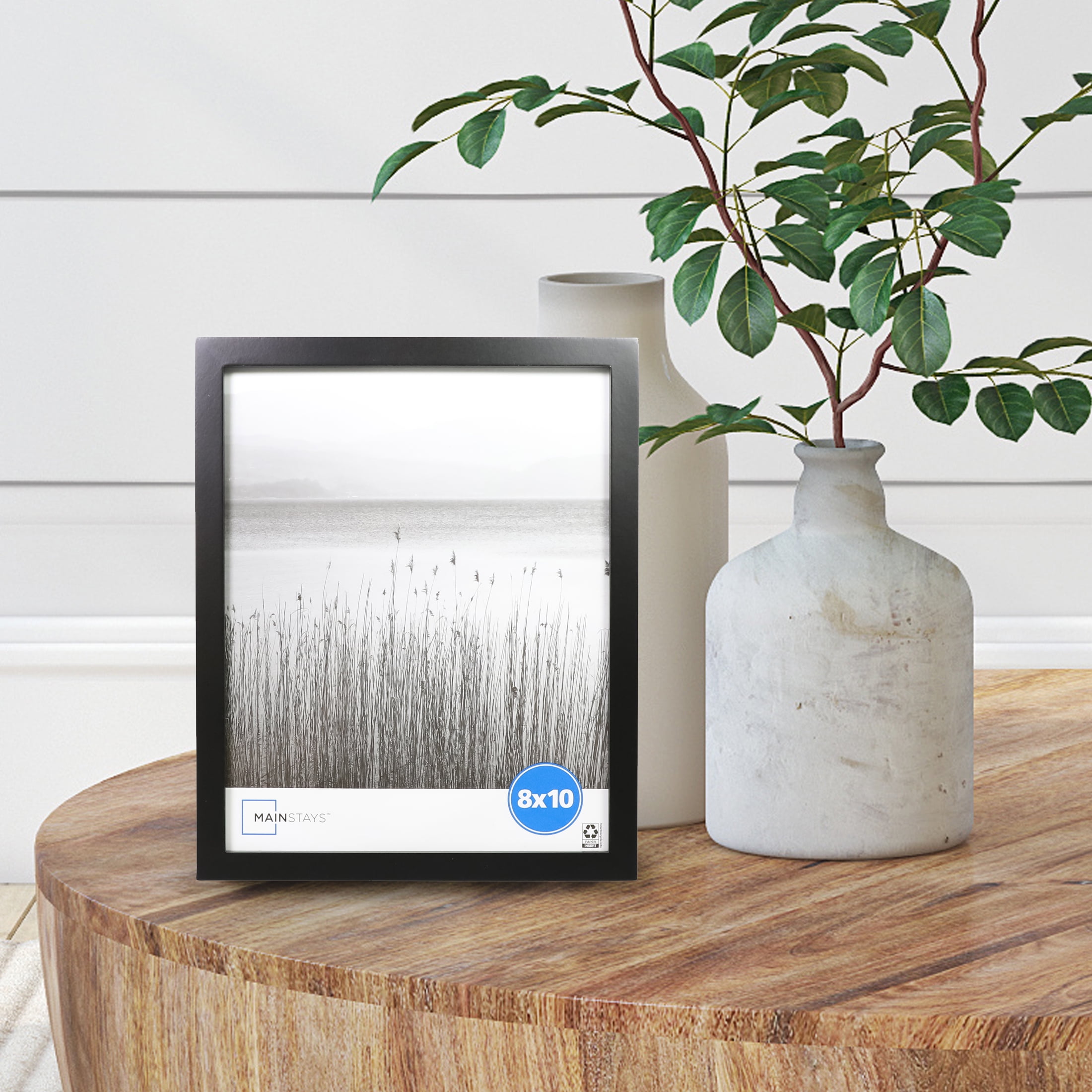 Mainstays 8x10 Matted to 5x7 Front Loading Picture Frames, Black, Set of 6  - Walmart.com