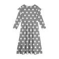 thumbnail image 4 of Abcomgle Girls Dresses Size 10-12 Casual A-Line Ruffle Long Sleeve Girls Long Dresses Polka Dot Crew Neck Sundresses Tiered Boho Dresses with Pockets,Gray, 4 of 5