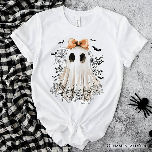 Coquette Ghost T-Shirt, Cute Halloween Tee for Girly Ghouls