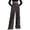 Coffee, variant on QHFBli Women's Polka Dots Wide Leg Pants Elastic Waist Baggy Trousers