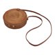 thumbnail image 5 of Handwoven Round Rattan Bag Tropical Beach Style Woven Shoulder Rattan Bag with Leather Strap 20cm Diameter Plain Colour Leather Buckle with Lining, 5 of 5