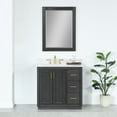 thumbnail image 5 of Ivy 28" Rectangular Bathroom Wood Framed Wall Mirror in Brown Oak, 5 of 11