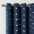 thumbnail image 3 of Silver Foil Dinosaur Printed Blackout Curtains Navy - 63, 3 of 5