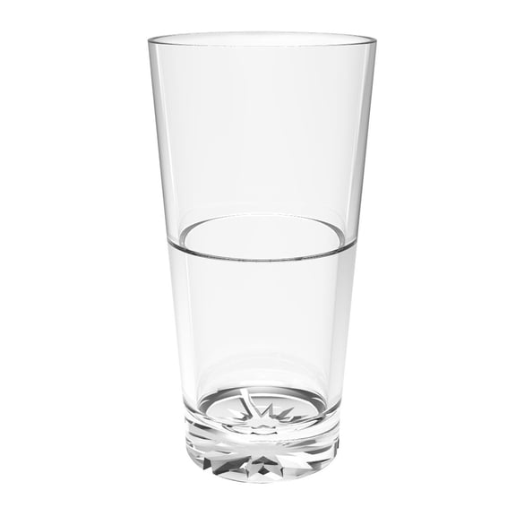 TrueCraftware- 14 oz Polycarbonate Starburst Tumbler with Heavy Base Clear Color- Stackable Highball Drinking Glass Clear Tall Glass Cup Water Glass Mojito Glass Cup Cocktail Glass