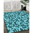 thumbnail image 3 of Ahgly Company Machine Washable Indoor Rectangle Transitional Teal Green Area Rugs, 2' x 5', 3 of 7