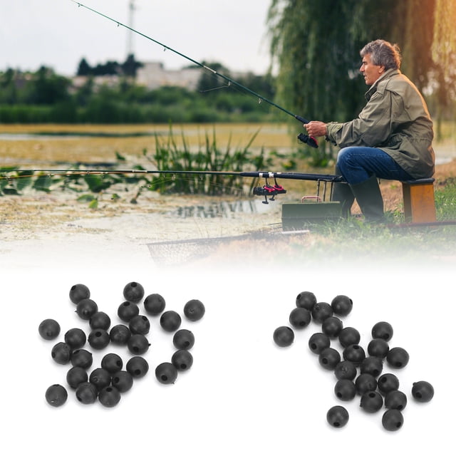 Carp Fishing Rig Beads, To Extrusion 50pcs/set Rubber Shock Beads For Protect The Head Of The Rod And The Buoy