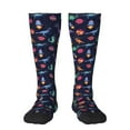 thumbnail image 2 of Picia Women Crew Soft Moisture-wicking Socks Space Dinosaur Pattern Design Cotton Socks, One Size fit All, 2 of 9
