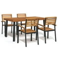 thumbnail image 1 of vidaXL 5 Piece Garden Dining Set Solid Wood Acacia and Metal, 1 of 5