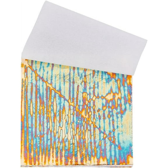 50 Sheets Metal Leaf Papers with Patterns Variegated Foil Leaf Blue Imitation Foil Gold Leaf Sheets for DIY Nail Paintings Handcrafts Picture Frames Sculpture Furniture Arts diy making