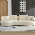 thumbnail image 3 of WKS7W White, 4-seat modular sofa, durable fabric, solid wood frame, high density sponge cushion, 4 pillows, 3 of 6