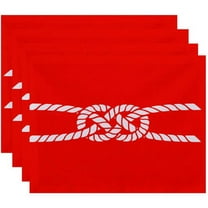 Simply Daisy 18" x 14" Carrick Bend Geometric Print Placemats, Set of 4