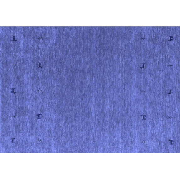 Ahgly Company Indoor Rectangle Abstract Blue Contemporary Area Rugs, 2' x 4'