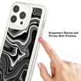 thumbnail image 6 of SaniMore Case for iPhone 15 Pro, Shockproof Ant-fall TPU Backplane Marble Stylish Pattern for Girls Women No-Yellowing Slim Lightweight for iPhone 15 Pro, Black/White, 6 of 11