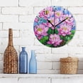 thumbnail image 3 of Pink Lotus Flowers Round Wall Clock Silent Battery Operated Home Decor for Living Room Bedroom, 3 of 7