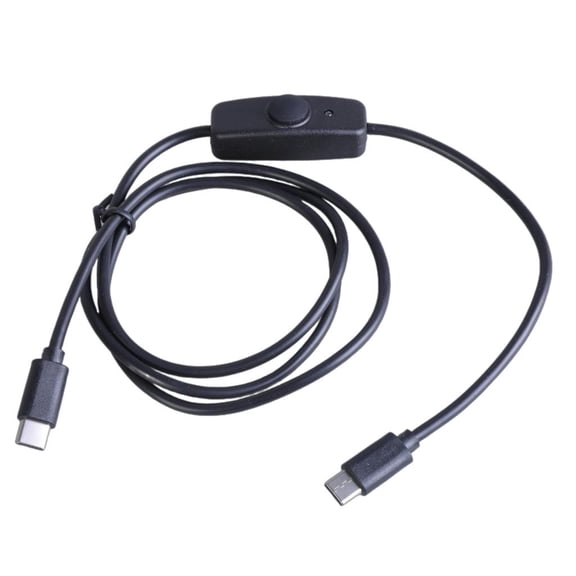 Yammee USB Type C Data Cable with Power Switches Button Male to Male Charging Cord Wire