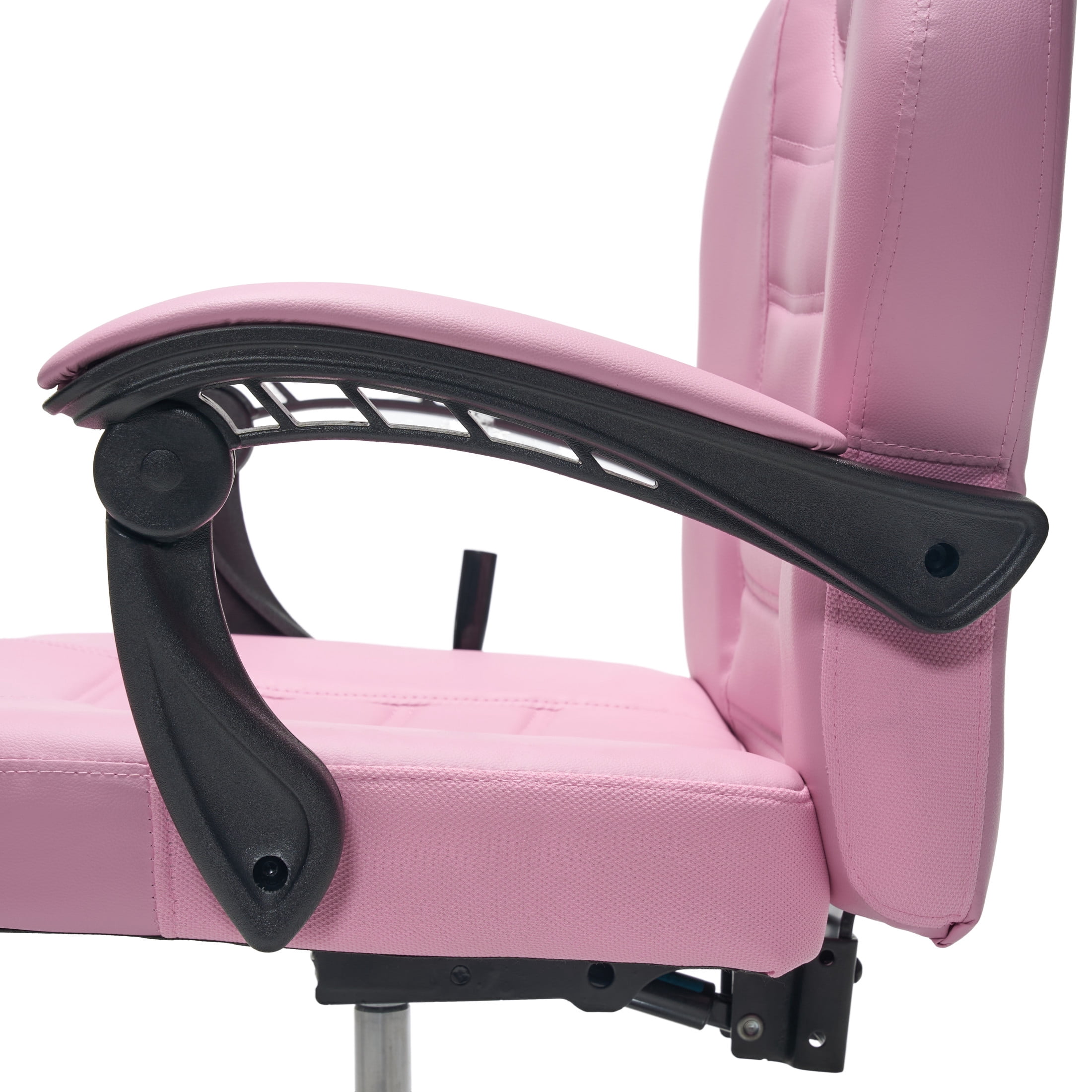 Noble House Heavy Duty Reclining Barber Chair, 360° Swivel Salon Chair with Hydraulic Pump, Pink
