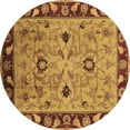thumbnail image 1 of Ahgly Company Indoor Round Oriental Brown Traditional Area Rugs, 3' Round, 1 of 4