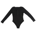 thumbnail image 2 of Body Ajustado, Elegante Body Con Cuello En V, Cierre A Presión, Negro Suave, De Moda Para Dama Para Fiesta De Cóctel, 2 of 7