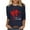 Navy, variant on Guluxicc Shirts for Women Casual Crewneck 3/4 Length Sleeve Tees Valentine's Day Graphic Print Tops, Gray, XL