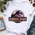 thumbnail image 2 of Camiseta con estampado de letras de Jurassic Park con purpurina para mujer, ropa Harajuku Kawaii, camiseta de dinosaurio R-Rex, camisetas de verano para mujer, 2 of 5