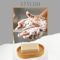 thumbnail image 4 of Chic Mustard Yellow Polyresin Soap Dish with Draining Bamboo Insert - Versatile Soap Holder for Contemporary Home, 4 of 6
