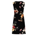 thumbnail image 4 of Sakmal Basic Womens Dresses Floral Black Sleeveless Comfort Fit Mid-Length Slip Dress, 4 of 5