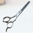 thumbnail image 4 of Two-Sided Scissor Professional Hair Clippers Hairdressing Thinning Scissors for Salon Home (17cm) (Random Style), 4 of 9