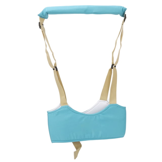 Arnés para caminar para bebé, ajustable, de mano, evita pérdidas, absorbente, suave, transpirable, color azul cielo