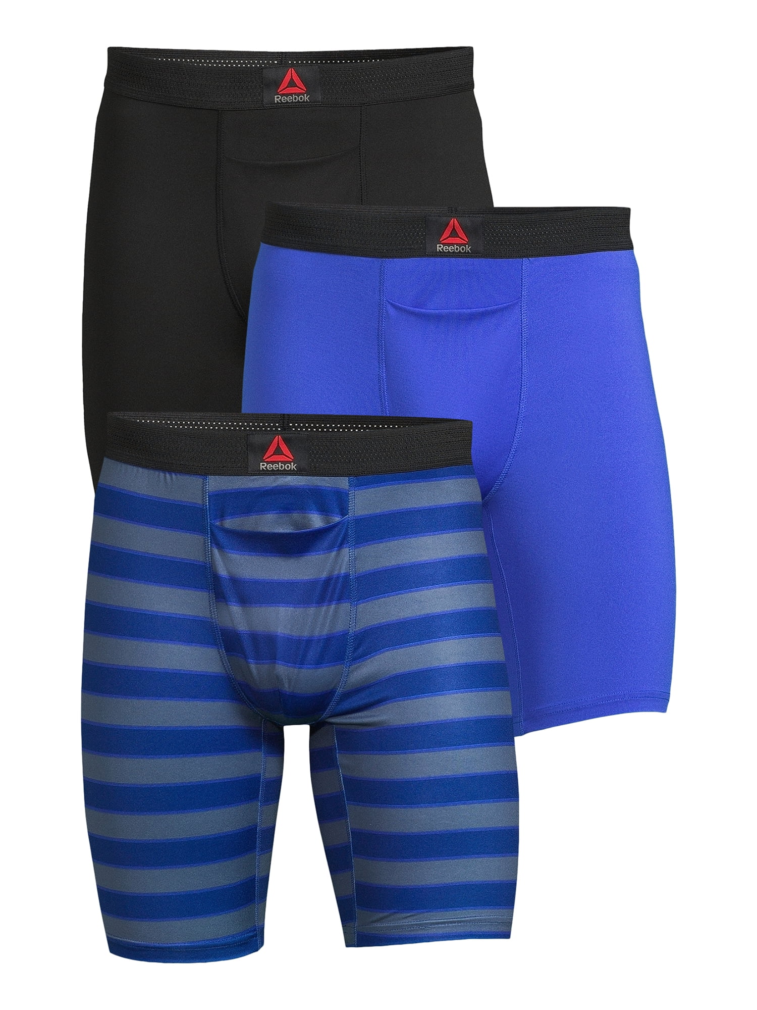 Reebok Men’s Featherweight Performance Boxer Briefs Extended Length