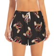 thumbnail image 3 of Uemuo Bulldog with Sunglasses Pattern Women's Athletic Shorts High Waisted Running Shorts with Liner Pockets Gym Elastic Workout Shorts-Medium, 3 of 9