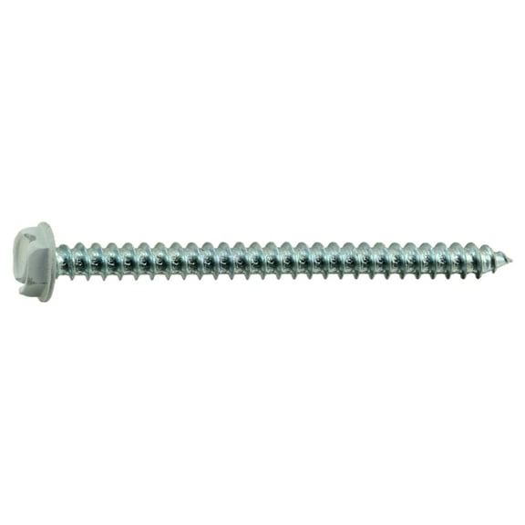 #10 x 2-1/2" White Slotted Hex Head Sheet Metal Screws (12 pcs.)