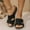 Black, variant on BRGZLK Summer Sandals For Women 2025 Fashion New Large Size Beach Wedge Thick Bottom Sandals Slippers Beige 5.5
