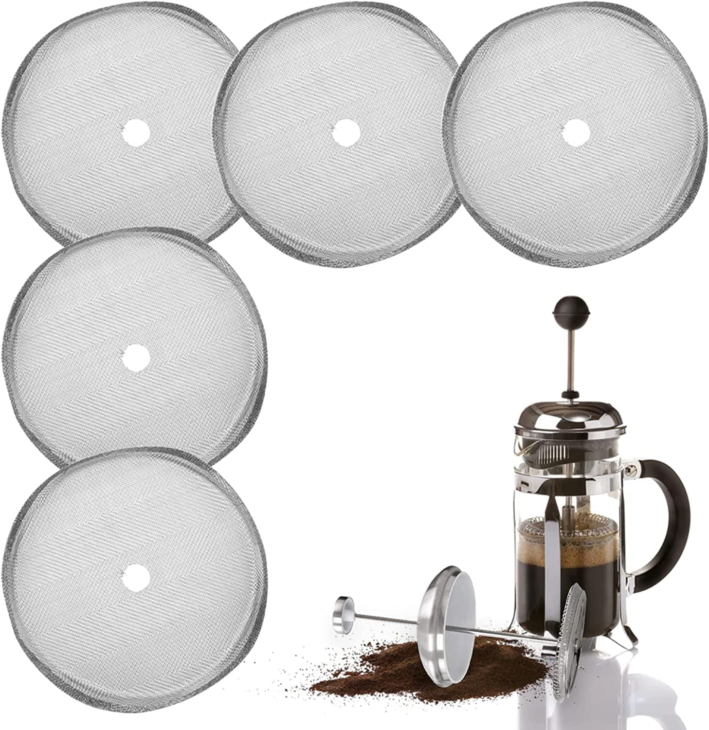 Universal French Press Replacement Filter Screen,Reusable Metal