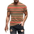 thumbnail image 2 of PNTUTB Mens Fashion Versatile Stripes Crew Neck Short Sleeve Everyday Casual Comfort Basic T Shirts, 2 of 6